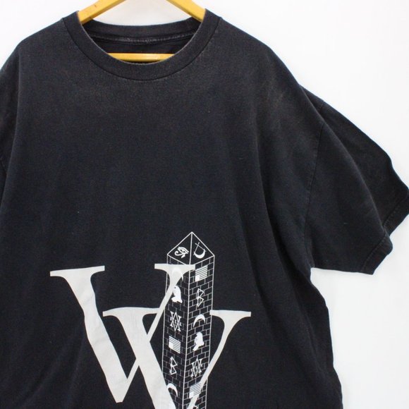 Vintage Black Scale Shirt Mens Black Faded Short Sleeve Big Logo Graphic Sz 2XL - Picture 2 of 7